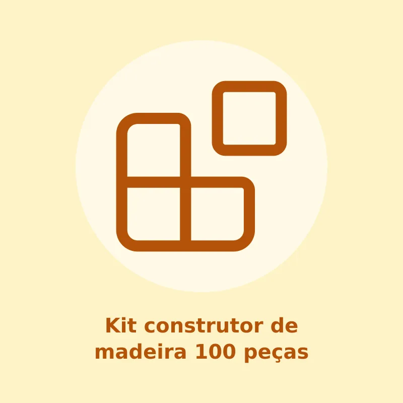 Kit construtor de madeira 100 peças