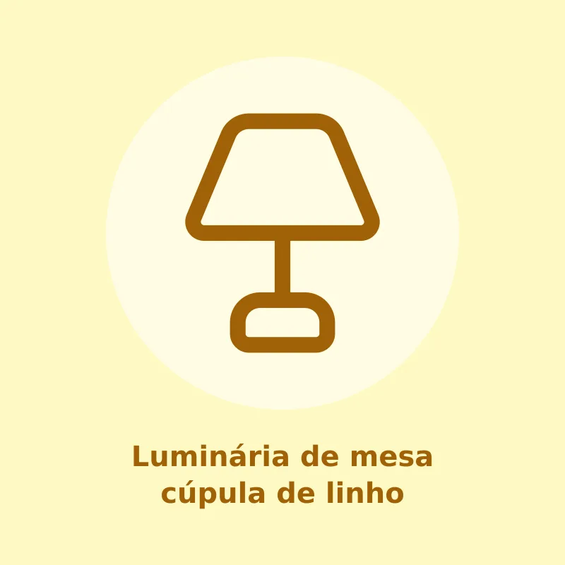 Luminária de mesa cúpula de linho