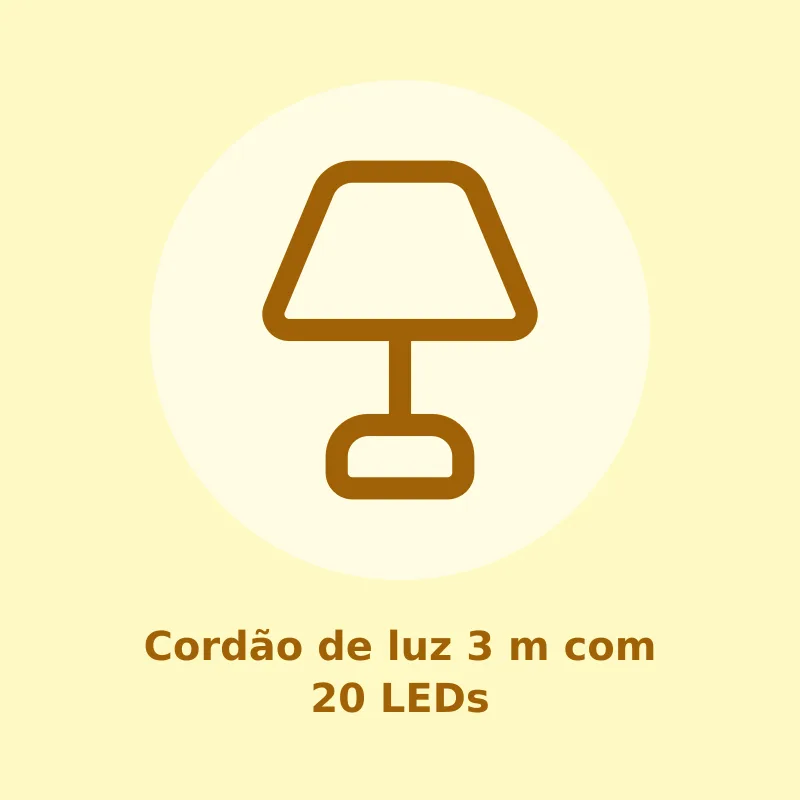 Cordão de luz 3 m com 20 LEDs